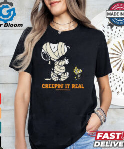 Creepin It Real Peanuts Snoopy & Woodstock Mummy T Shirt