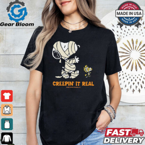 Creepin It Real Peanuts Snoopy & Woodstock Mummy T Shirt