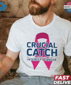 Crucial Catch Intercept Cancer Pink Ribbon T shirt