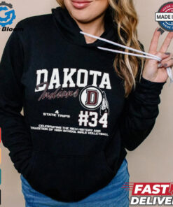 Dakota Indians #34 Celebrating The Rich History And Tradition Of High School Girls Volleyball Shirt