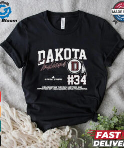 Dakota Indians #34 Celebrating The Rich History And Tradition Of High School Girls Volleyball Shirt