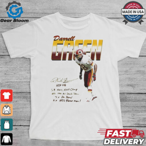 Darrell Green 28 Washington Redskins Player 7x Pro Bowl 4x NFL’s Fastest Man Signature t shirt