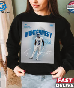 David Montgomery Detroit Lions NFL To Rush For A TD In Each Of The First Five Games Of A Season Signature Poster t shirt