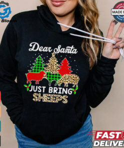 Dear Santa just bring sheeps ELF Santa Leopard Sheep Christmas Tree 2024 shirt