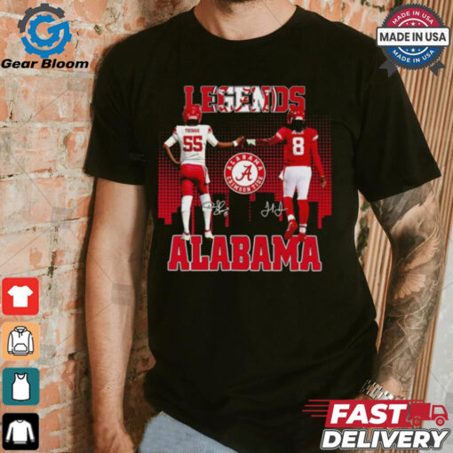 Derrick Thomas and Julio Jones Legends Alabama Crimson Tide signatures shirt