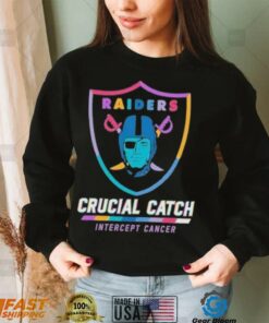 Design Las Vegas Raiders 2024 Crucial Catch Intercept Cancer Awareness T Shirt