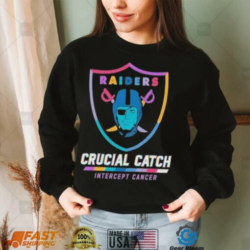 Design Las Vegas Raiders 2024 Crucial Catch Intercept Cancer Awareness T Shirt