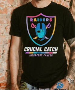 Design Las Vegas Raiders 2024 Crucial Catch Intercept Cancer Awareness T Shirt