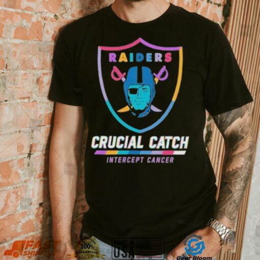 Design Las Vegas Raiders 2024 Crucial Catch Intercept Cancer Awareness T Shirt