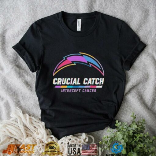 Design Los Angeles Chargers 2024 Crucial Catch Intercept Cancer Awareness T Shirt