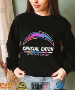 Design Los Angeles Chargers 2024 Crucial Catch Intercept Cancer Awareness T Shirt