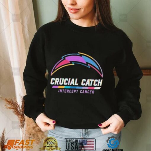 Design Los Angeles Chargers 2024 Crucial Catch Intercept Cancer Awareness T Shirt