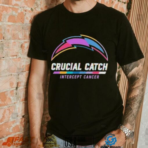 Design Los Angeles Chargers 2024 Crucial Catch Intercept Cancer Awareness T Shirt