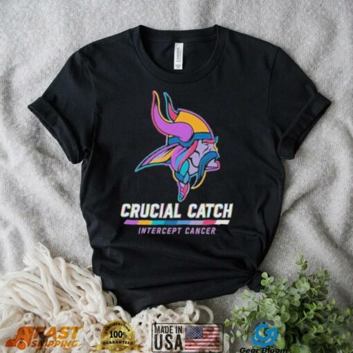 Design Minnesota Vikings 2024 Crucial Catch Intercept Cancer Awareness T Shirt