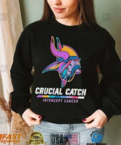 Design Minnesota Vikings 2024 Crucial Catch Intercept Cancer Awareness T Shirt