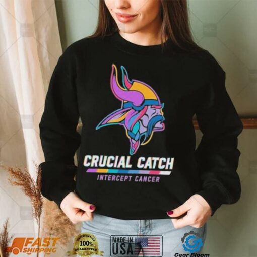 Design Minnesota Vikings 2024 Crucial Catch Intercept Cancer Awareness T Shirt