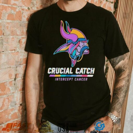 Design Minnesota Vikings 2024 Crucial Catch Intercept Cancer Awareness T Shirt