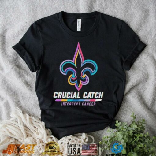 Design New Orleans Saints 2024 Crucial Catch Intercept Cancer Awareness T Shirt