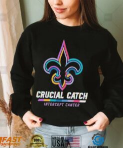 Design New Orleans Saints 2024 Crucial Catch Intercept Cancer Awareness T Shirt