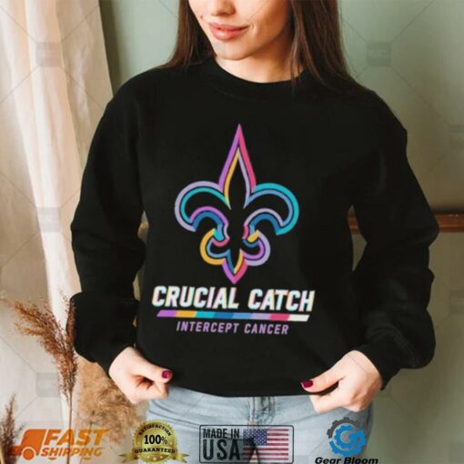 Design New Orleans Saints 2024 Crucial Catch Intercept Cancer Awareness T Shirt