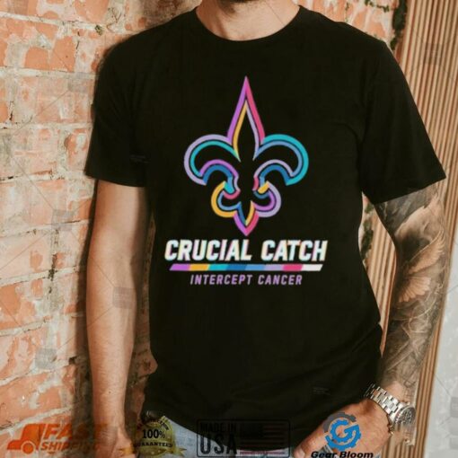 Design New Orleans Saints 2024 Crucial Catch Intercept Cancer Awareness T Shirt