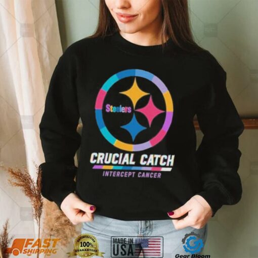 Design Pittsburgh Steelers 2024 Crucial Catch Intercept Cancer Awareness T Shirt