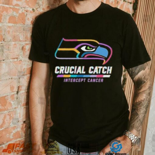 Design Seattle Seahawks 2024 Crucial Catch Intercept Cancer Awareness T Shirt