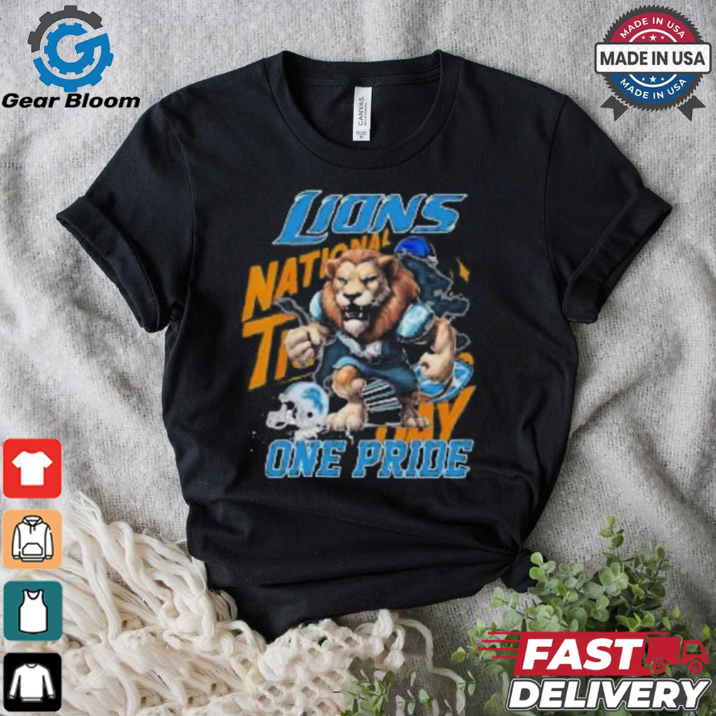 Detroit Lions NFL 2024 Mascot Football One Pride T Shirt Detroit Lions NFL 2024 Mascot Football One Pride T Shirt