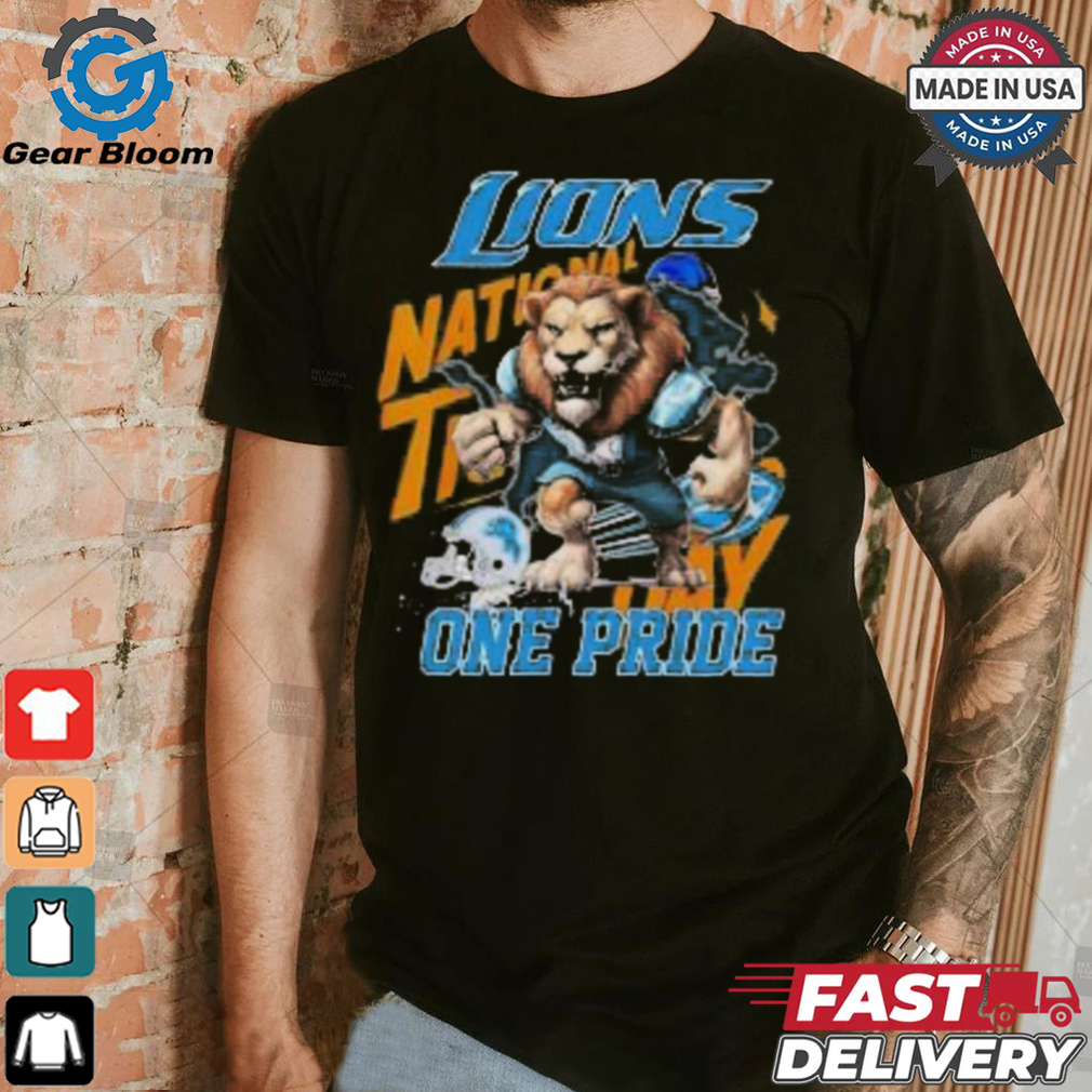 Detroit Lions NFL 2024 Mascot Football One Pride T Shirt Detroit Lions NFL 2024 Mascot Football One Pride T Shirt