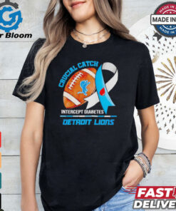 Detroit Lions crucial catch intercept diabetes shirt