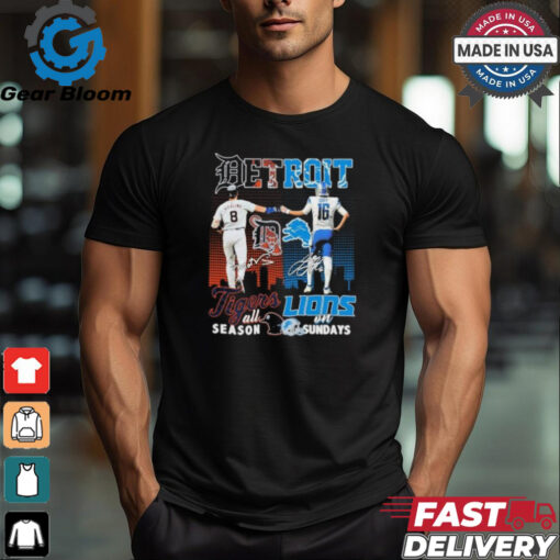 Detroit Tigers All Season X Detroit Lions On Sundays Shirt