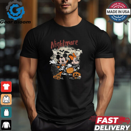 Disney Mickey And Minnie Mouse Nightmare On Main Street Wish You Were Here Halloween 2024 Shirt