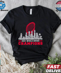 Dodgers 2024 world series champions trophy city skyline shirt