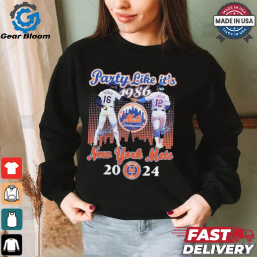 Dwight Gooden Francisco Lindor Party Like It’s 1986 New York Mets MLB 2024 Signatures t shirt