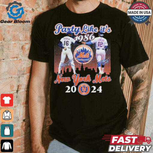 Dwight Gooden Francisco Lindor Party Like It’s 1986 New York Mets MLB 2024 Signatures t shirt