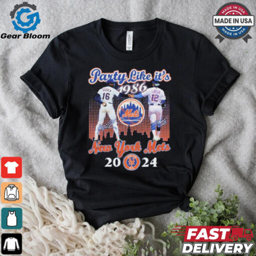 Dwight Gooden Francisco Lindor Party Like It’s 1986 New York Mets MLB 2024 Signatures t shirt