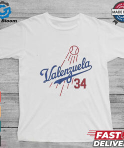 Fernando Valenzuela 34 Dodgers Jersey T Shirt