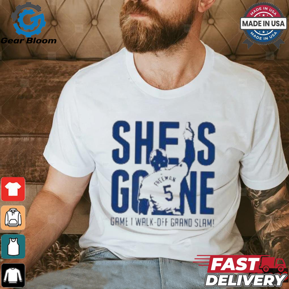 Freddie Freeman She Is Gone Walk Off Grand Slam MLB Players T shirt Freddie Freeman She Is Gone Walk Off Grand Slam MLB Players T shirt