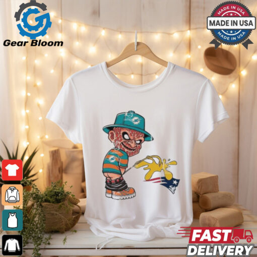 Freddy Krueger Miami Dolphins Piss On New England Patriots Halloween 2024 NFL Shirt