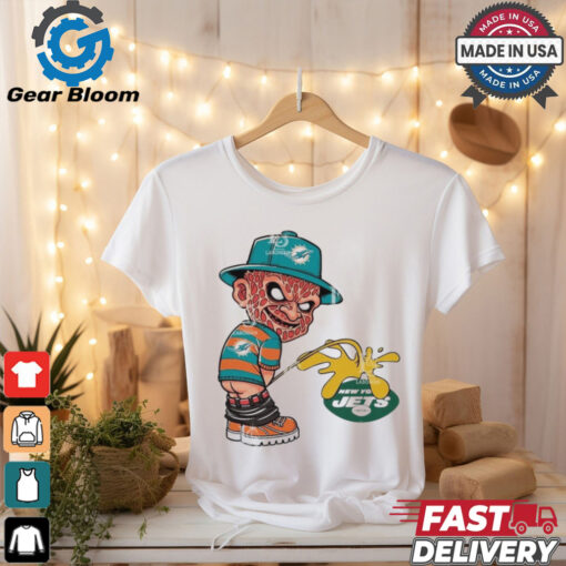 Freddy Krueger Miami Dolphins Piss On New York Jets Halloween 2024 Shirt