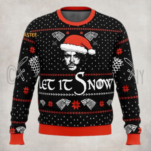 Game Of Thrones Jon Snow Let It Snow Ugly Christmas Holiday Sweater