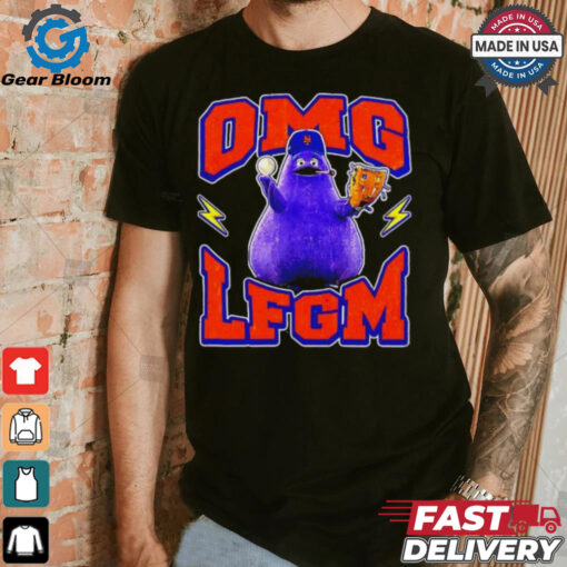 Grimace smoking LFGM OMG New York Mets shirt