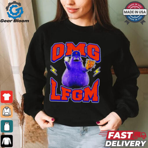 Grimace smoking LFGM OMG New York Mets shirt