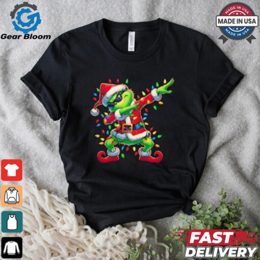 Grinch Christmas lights dabbing shirt