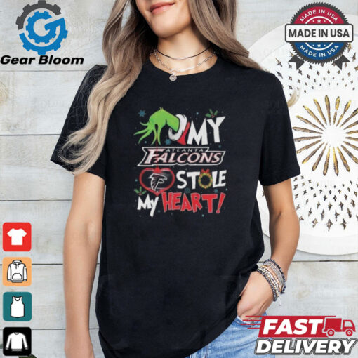 Grinch Hand My Atlanta Falcons Stole My Heart Football 2024 Shirt