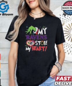 Grinch Hand My Baltimore Ravens Stole My Heart Football 2024 Shirt