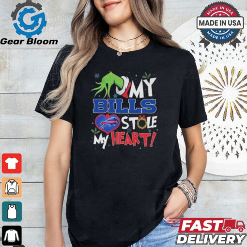 Grinch Hand My Buffalo Bills Stole My Heart Football 2024 T shirt