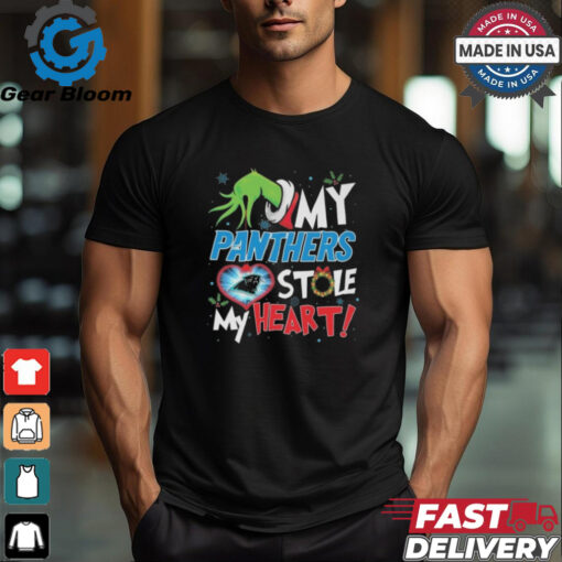 Grinch Hand My Carolina Panthers Stole My Heart Football 2024 Shirt