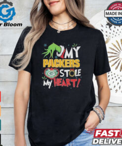 Grinch Hand My Green Bay Packers Stole My Heart Football 2024 Shirt