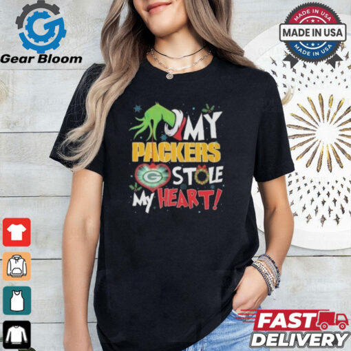 Grinch Hand My Green Bay Packers Stole My Heart Football 2024 Shirt